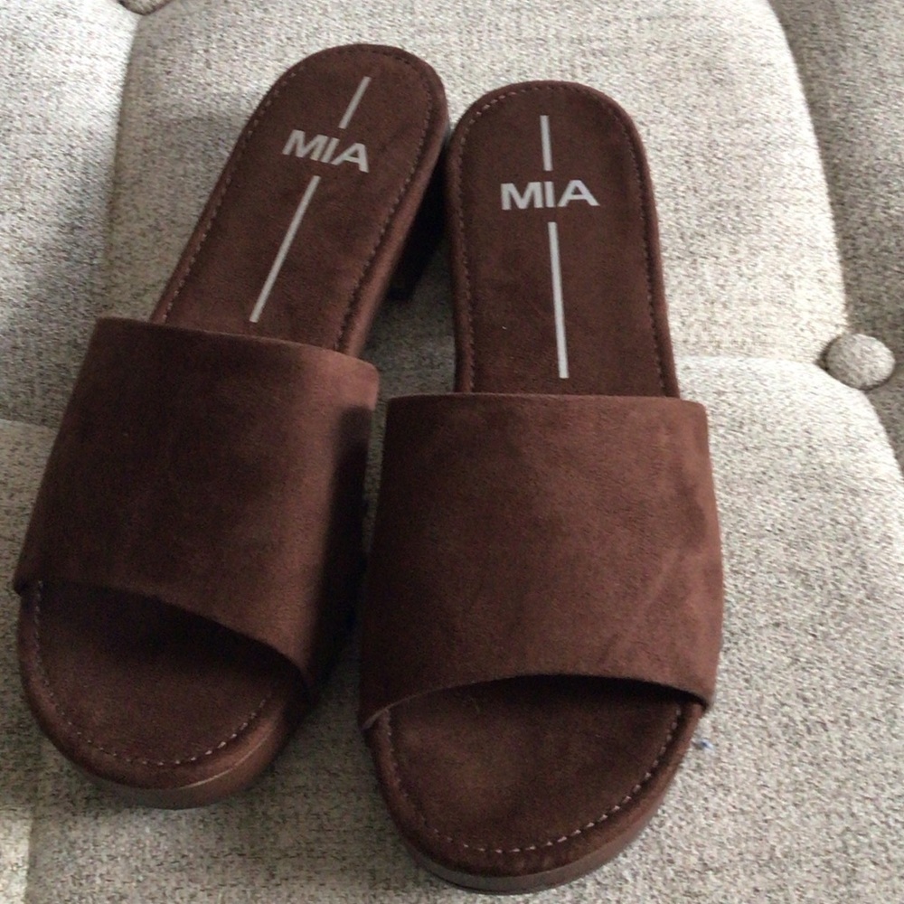 MIA Brown Xonia Vegan Suede Slide Clog Sandals – Size 8 NWOB - Picture 6 of 9